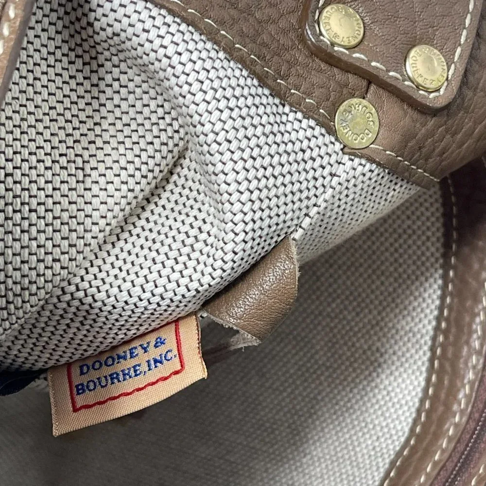 Dooney & Bourke Purse Monogram Canvas Vintage Shoulder Bag Satchel Brown Y2K